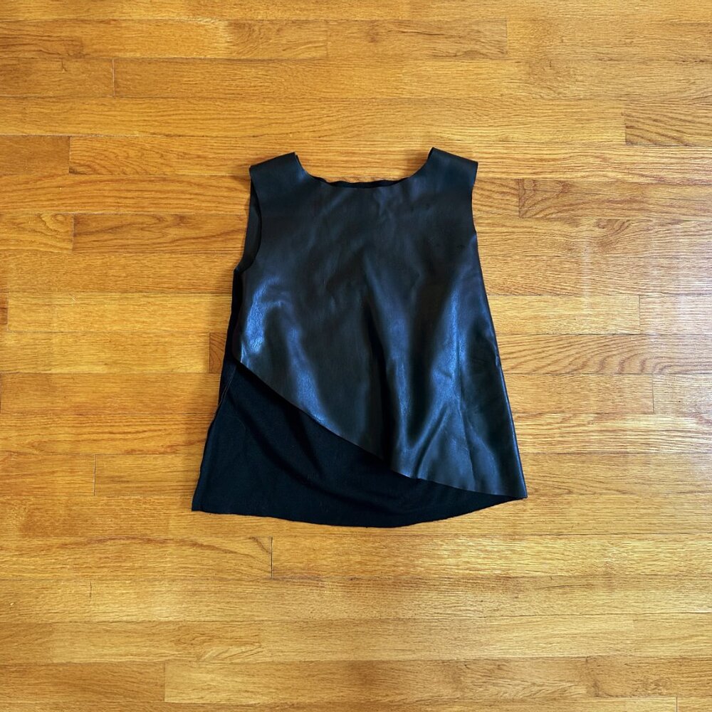 Saks Fifth Avenue Faux Leather Top